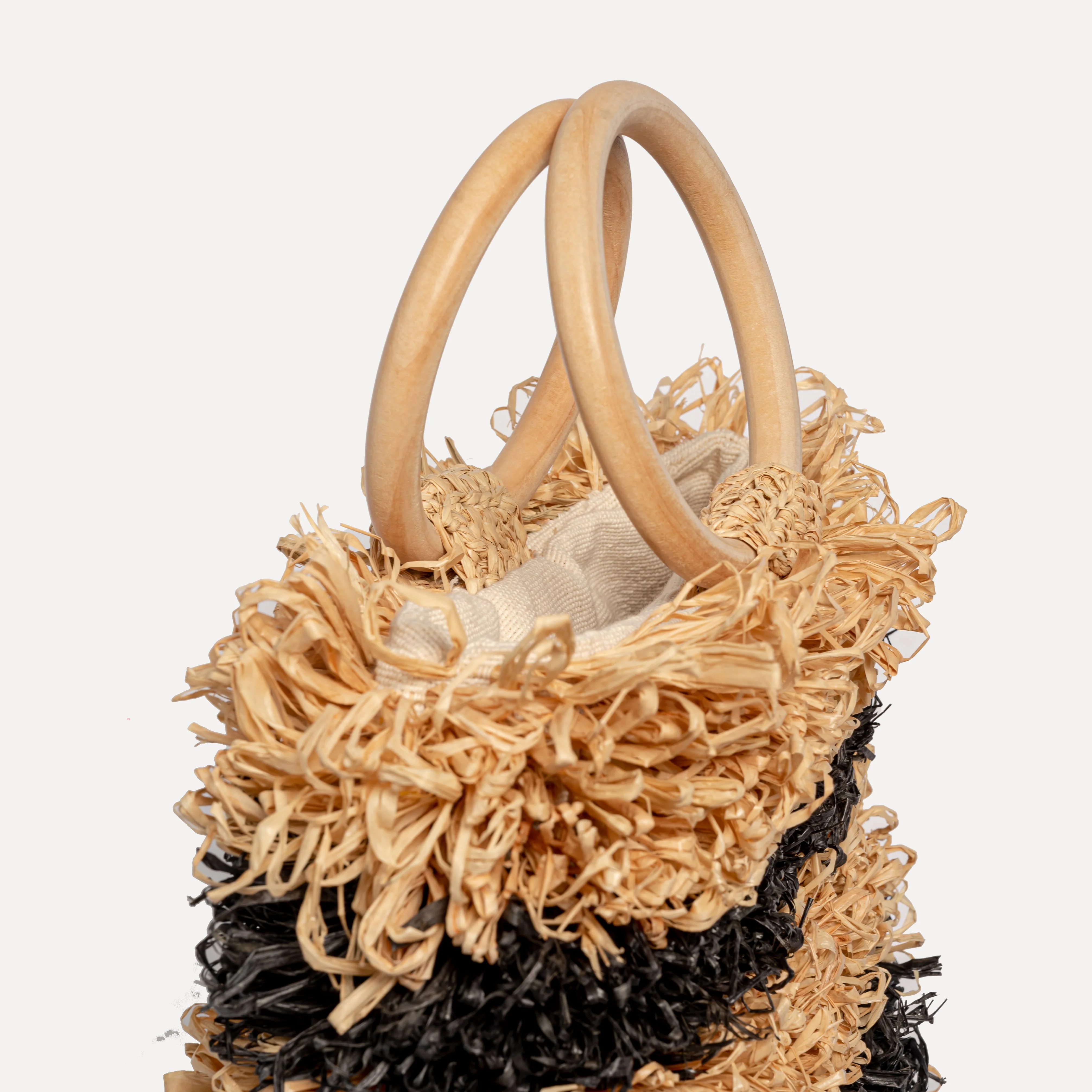 Entrudo | Pouch Baçal Raffia two-tone natural - Image 4