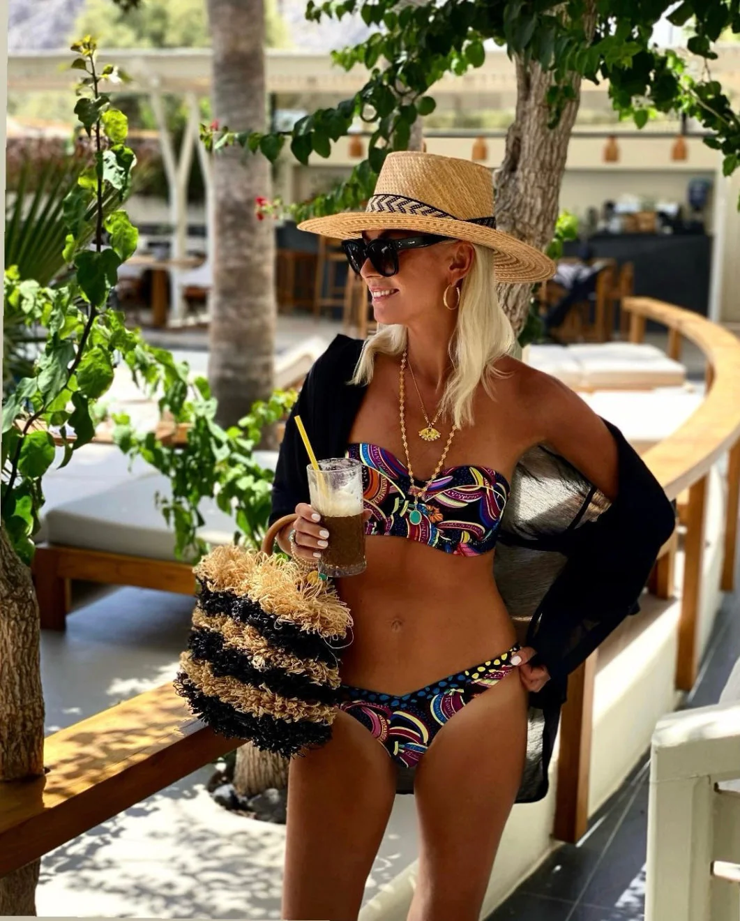 Entrudo | Pouch Baçal Raffia two-tone natural - Image 9