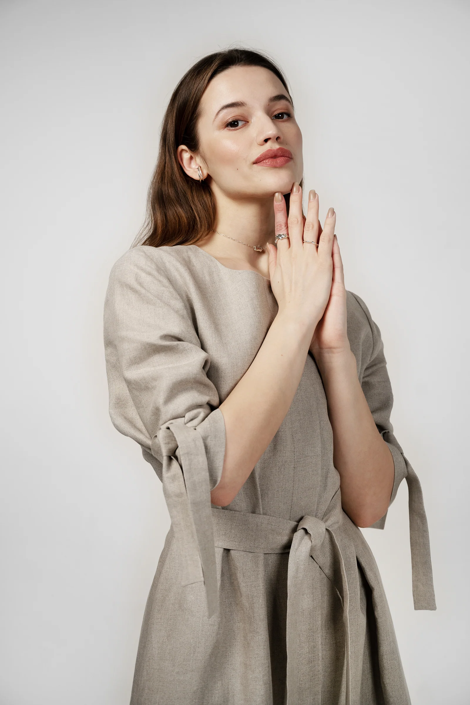 PBG studio | Belted Linen Midi dress - Image 40