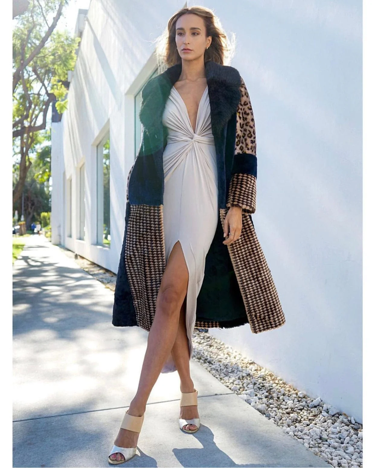 Sarvin | Bianca Stone Low Cut Dress Plunging Neckline - Image 5