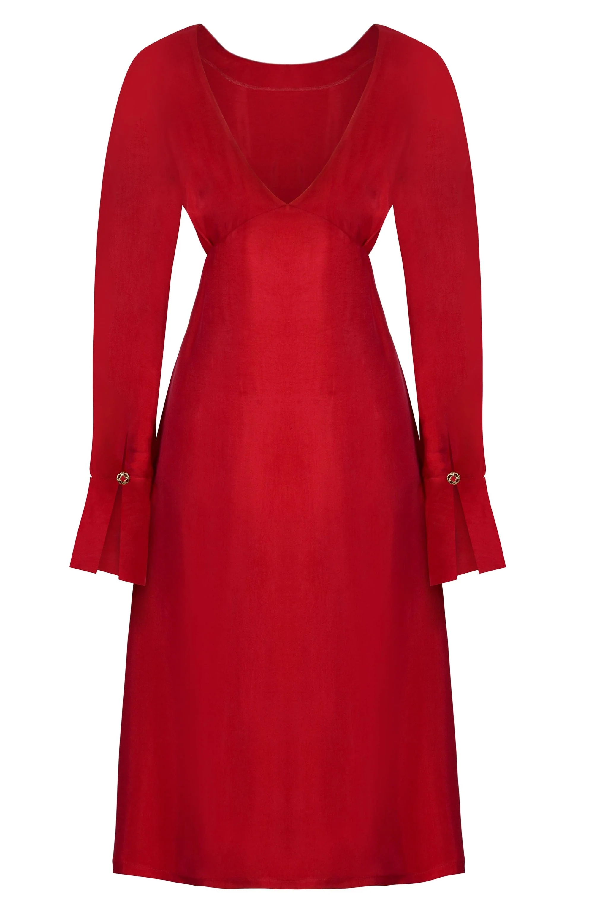 Sarvin | Shay Red Long Sleeve Backless Dress - Image 6