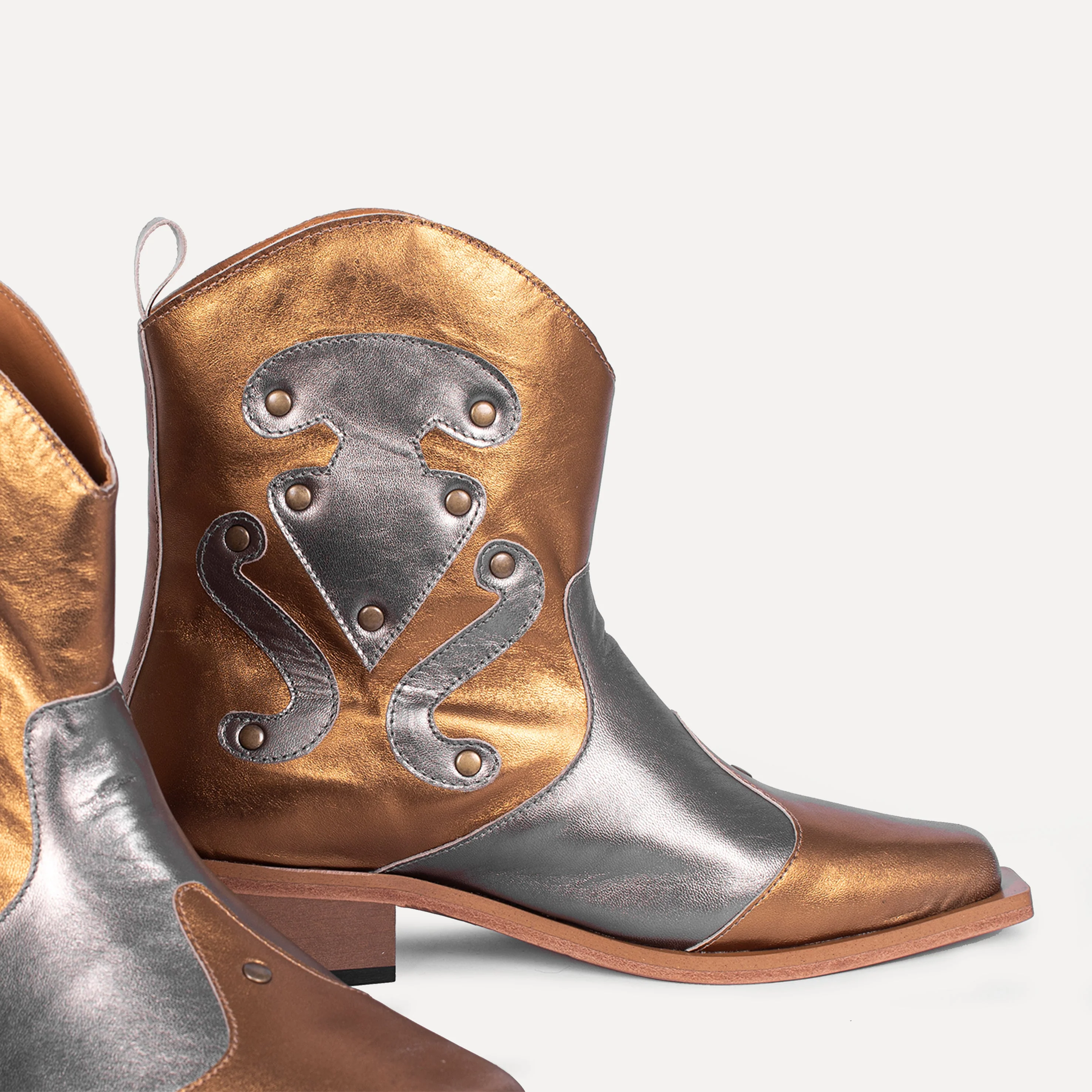 Entrudo | Talhas Cowboy Boots gold & silver - Image 3